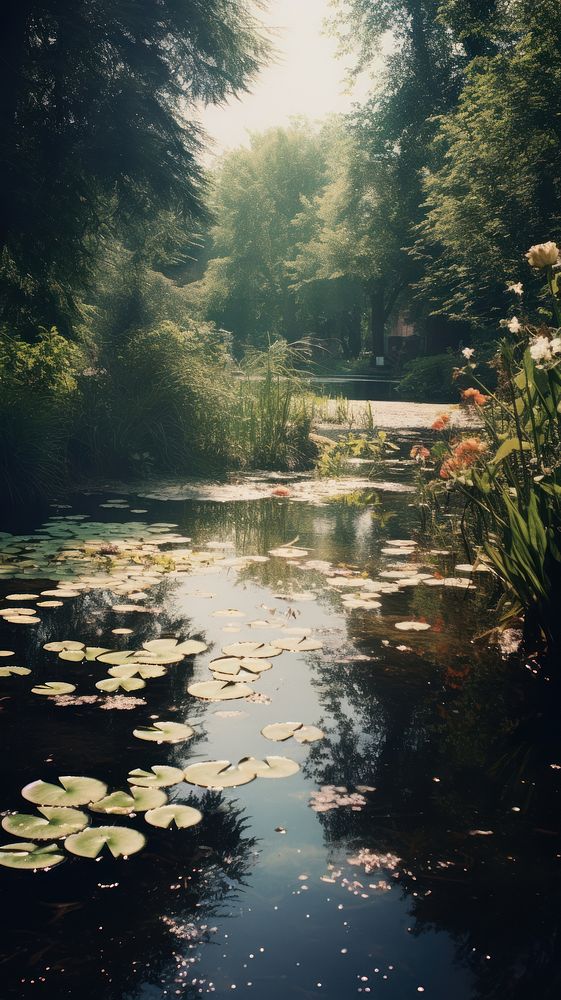 Pond outdoors woodland nature. AI generated Image by rawpixel.