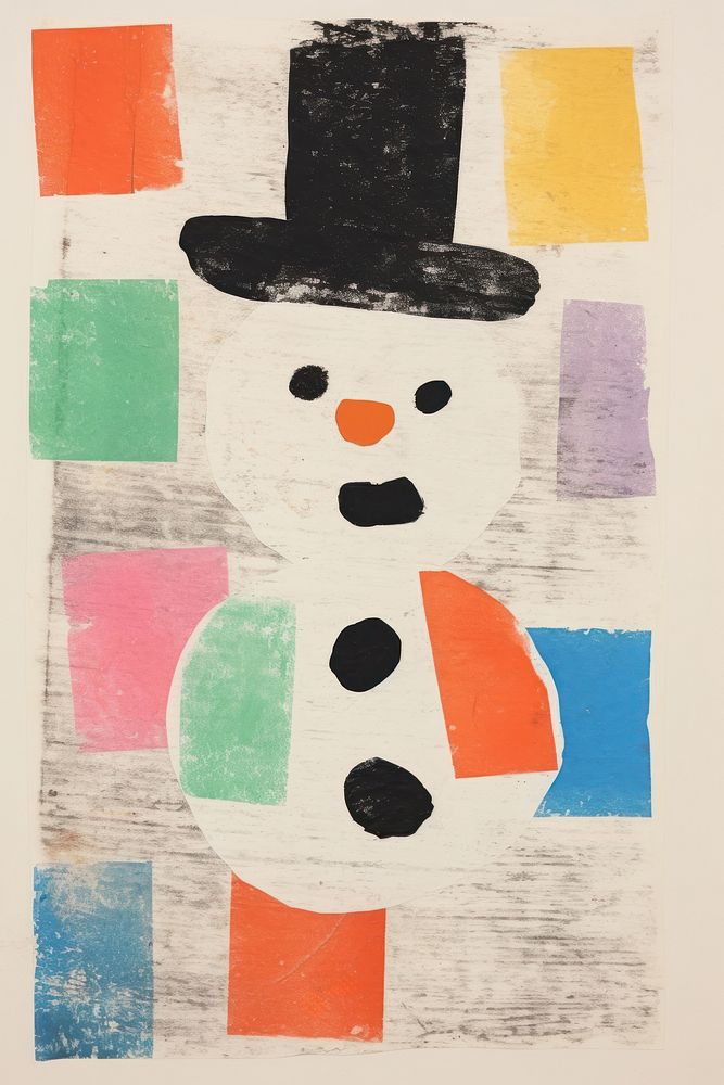 Snow man art painting snowman. AI generated Image by rawpixel.