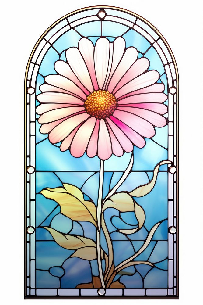 Glass daisy inflorescence stained glass osteospermum. AI generated Image by rawpixel.
