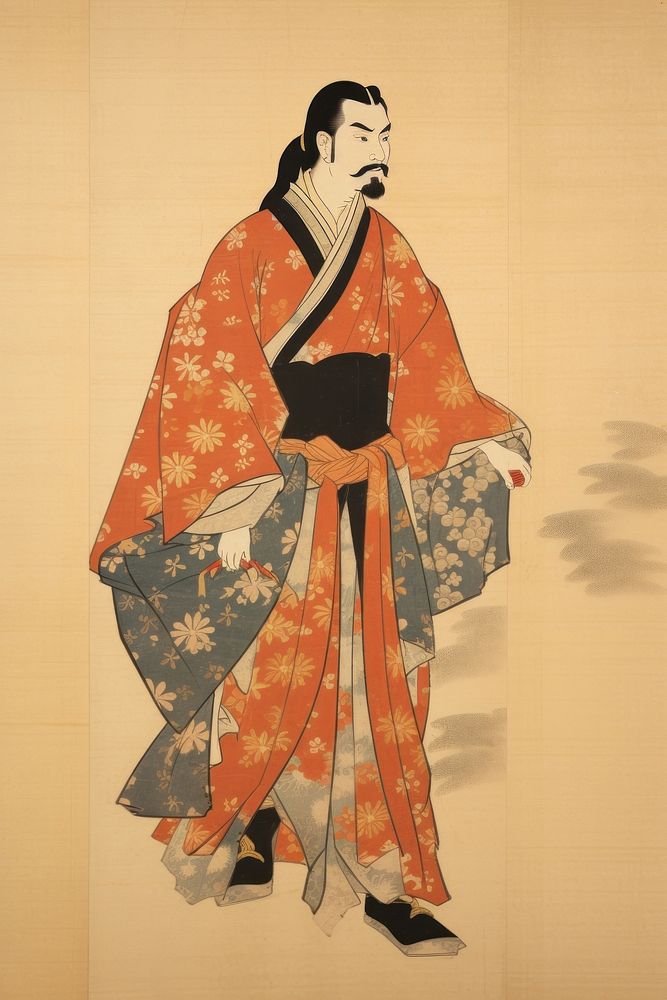 Kimono painting adult robe. AI generated Image by rawpixel.