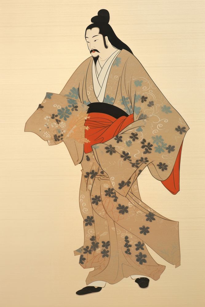 Kimono painting adult robe. AI generated Image by rawpixel.