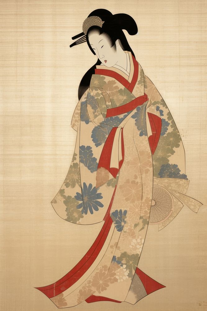 Kimono adult woman robe. AI generated Image by rawpixel.
