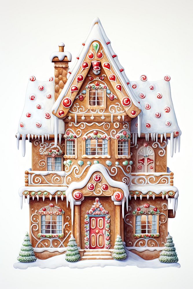 Gingerbread house representation confectionery architecture. AI generated Image by rawpixel.