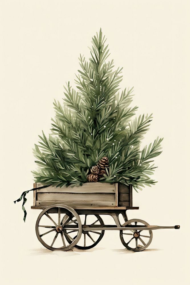 Tree christmas vehicle plant. AI generated Image by rawpixel.