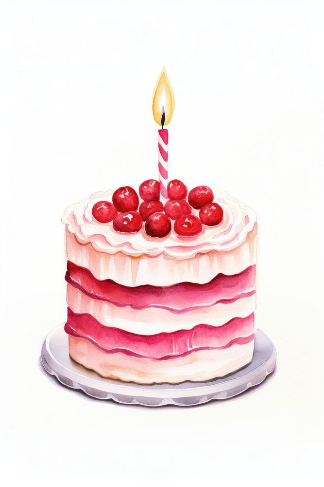 Birthday cake dessert candle cream. AI generated Image by rawpixel.