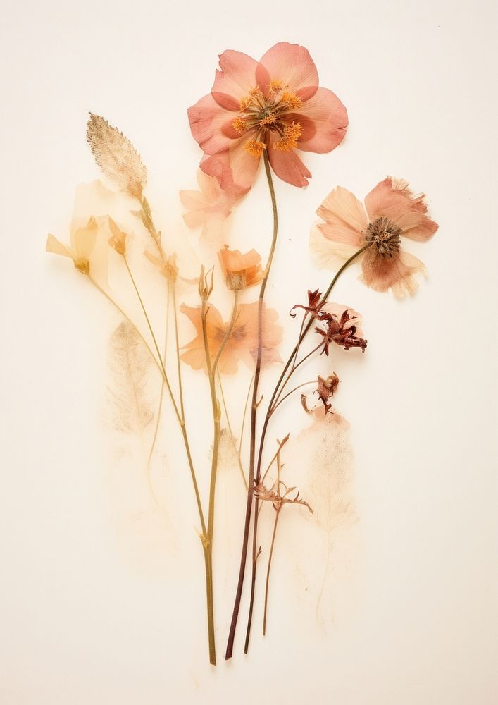 Real Pressed a single minimal flower Bouquet petal plant art. AI generated Image by rawpixel.