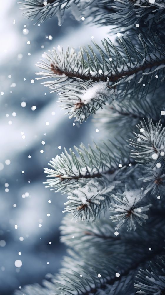 Pine tree snow backgrounds snowflake. | Free Photo - rawpixel