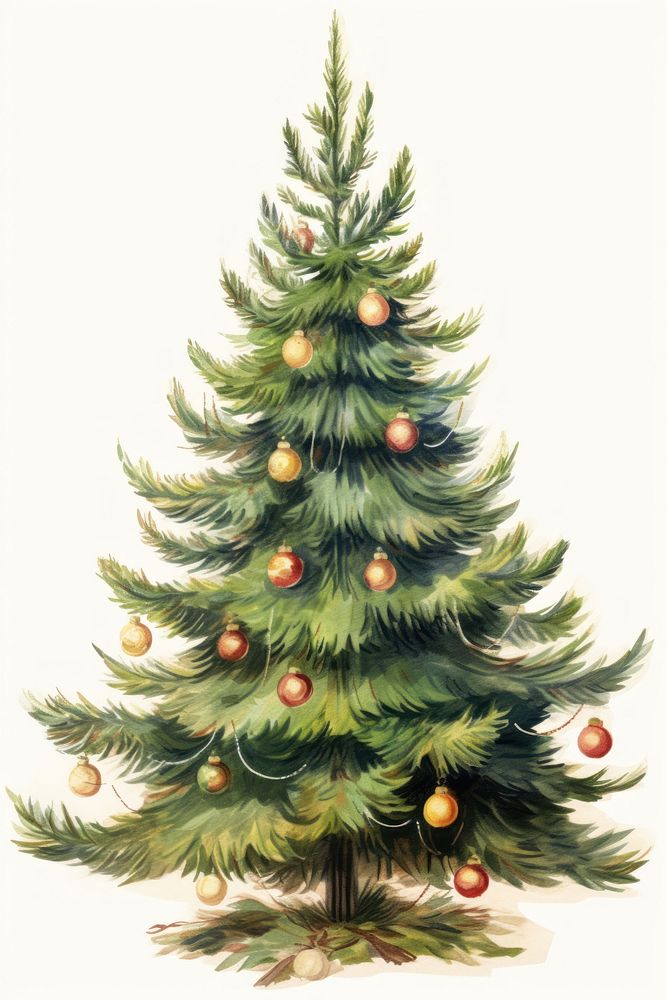 Fully decorated Christmas tree christmas plant pine. AI generated Image by rawpixel.