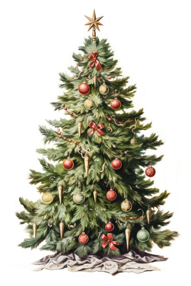 Fully decorated Christmas tree christmas plant pine. AI generated Image by rawpixel.