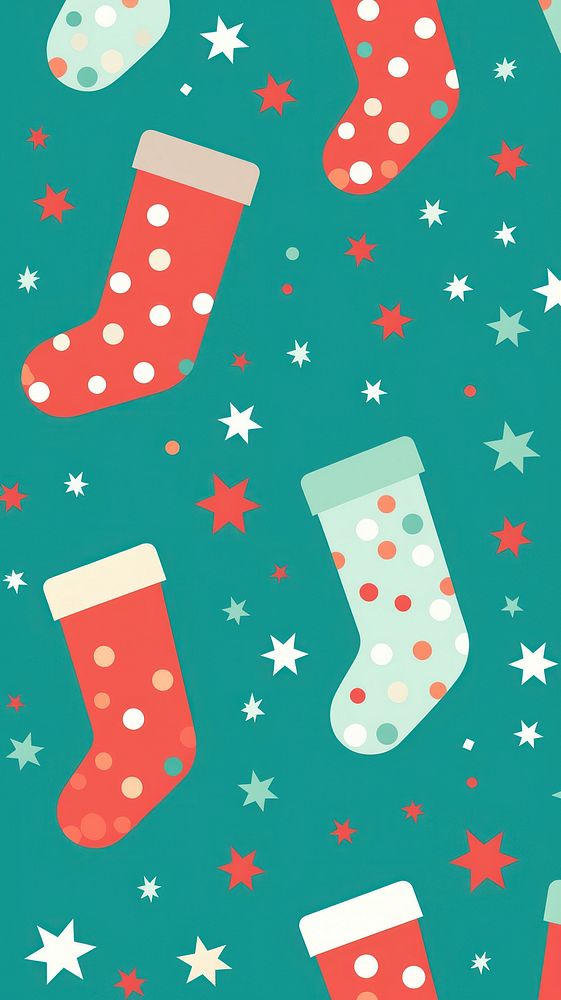 Christmas sock backgrounds pattern celebration. | Free Photo