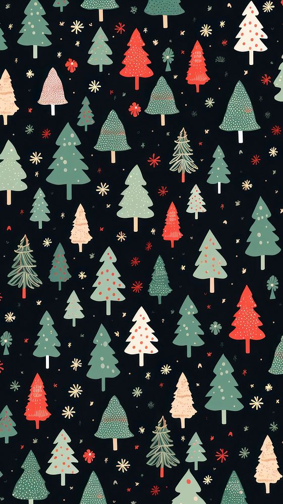 Christmas tree backgrounds pattern celebration. AI generated Image by rawpixel.