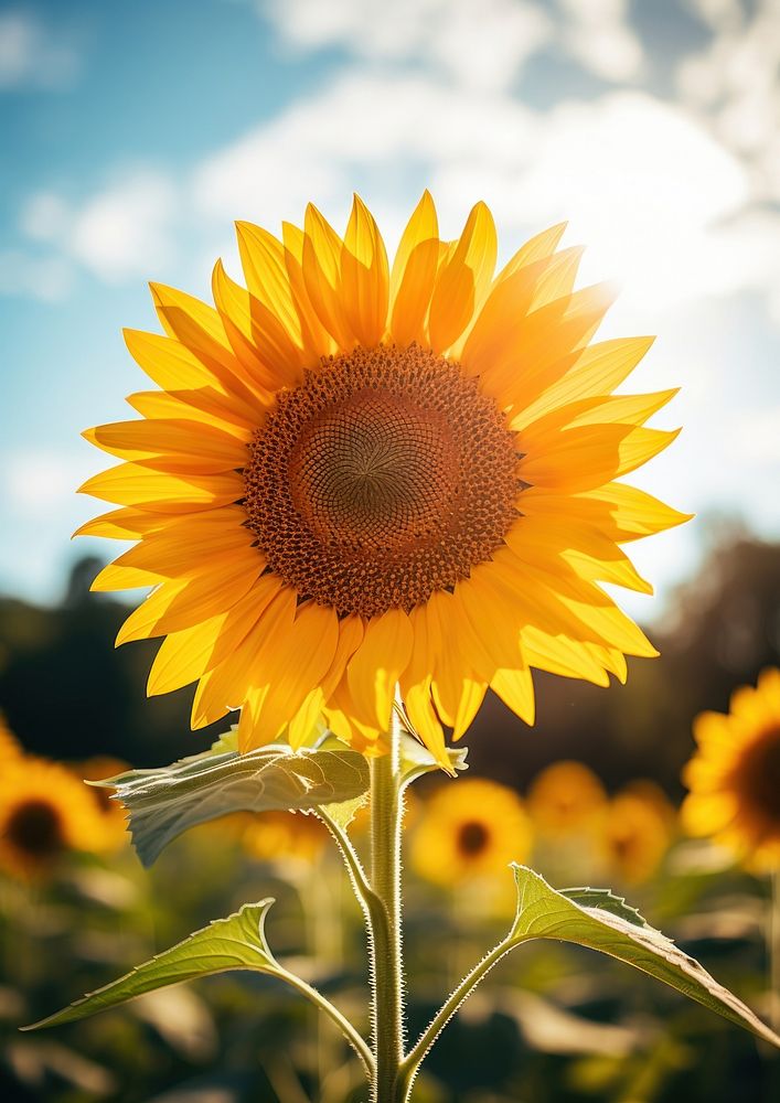 Sunflower blossom plant day. AI generated Image by rawpixel.