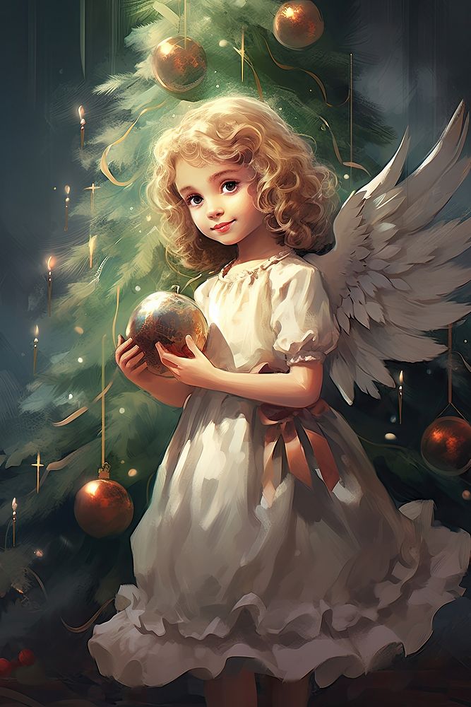 Little angel christmas tree representation. | Premium Photo ...