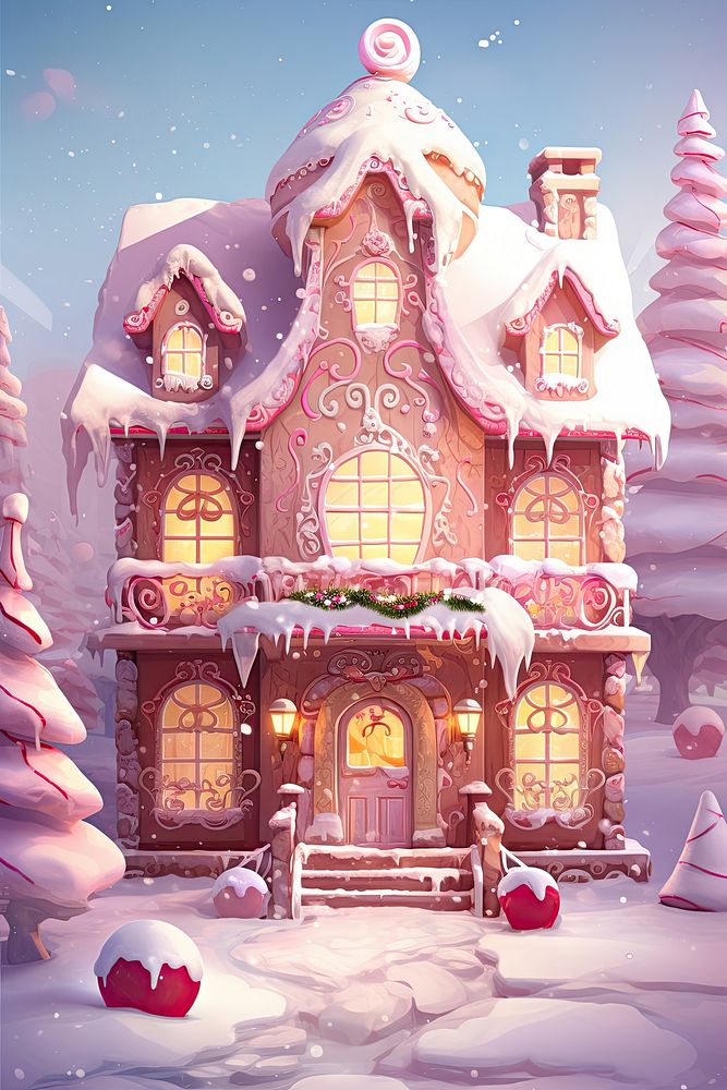 Gingerbread house christmas confectionery architecture. AI generated Image by rawpixel.