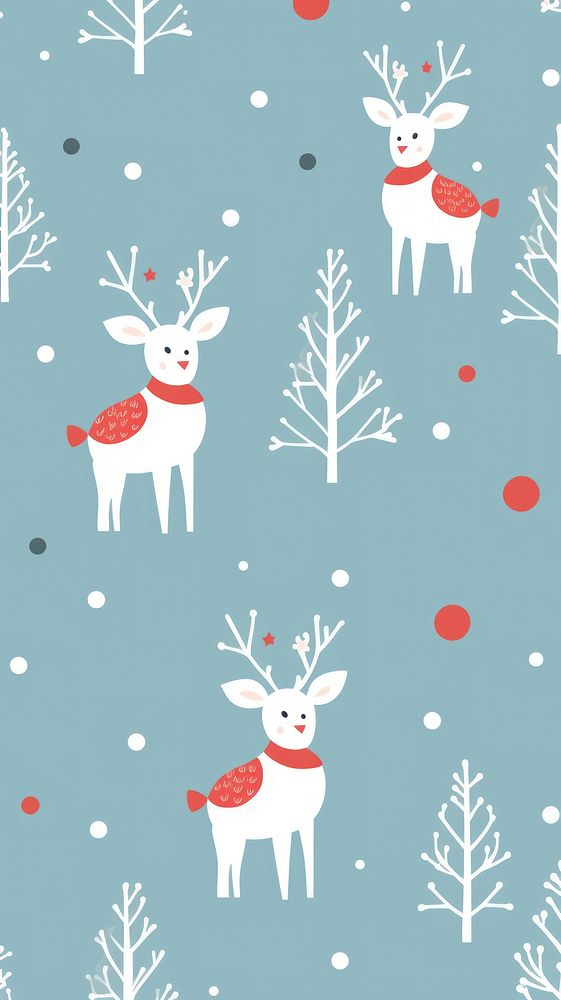 Reindeer wallpaper pattern mammal backgrounds. | Free Photo