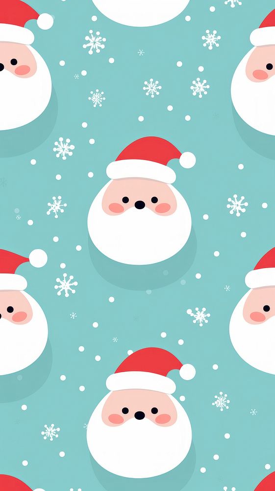 Santa claus wallpaper pattern snowman winter. AI generated Image by rawpixel.