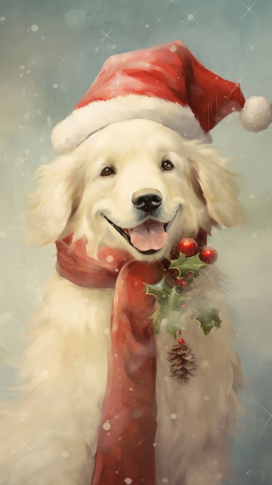 Santa dog portrait mammal animal