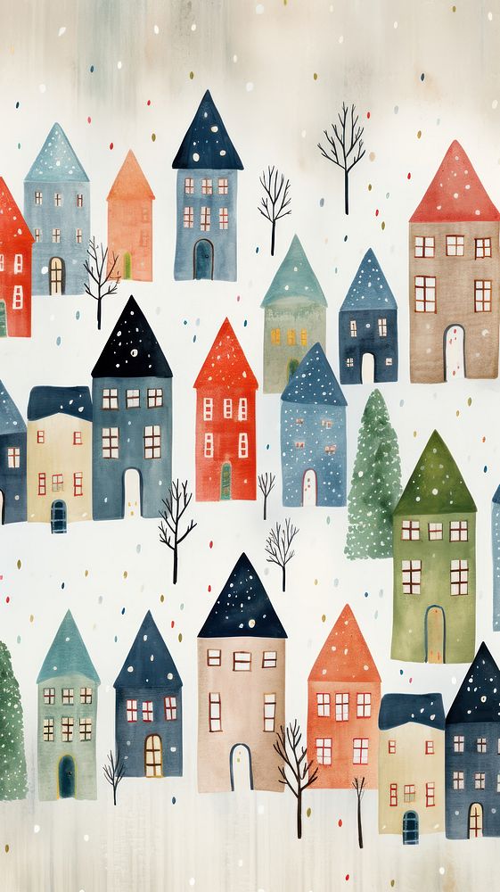 Christmas town architecture backgrounds building. AI generated Image by rawpixel.