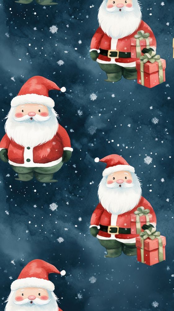Santa snowman pattern winter. AI generated Image by rawpixel.
