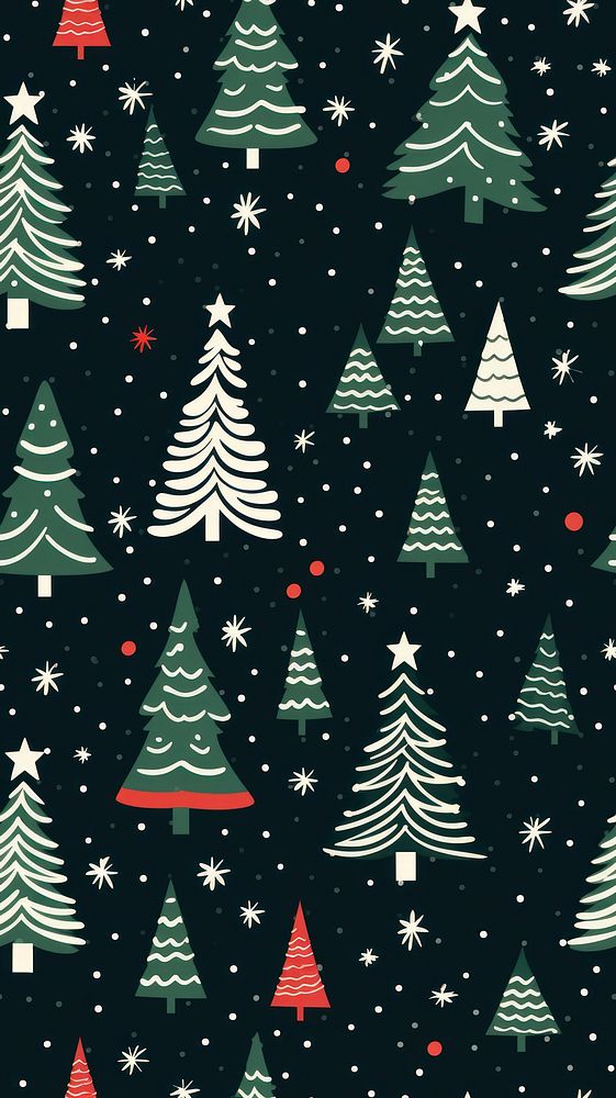 Christmas pattern tree star. AI generated Image by rawpixel.