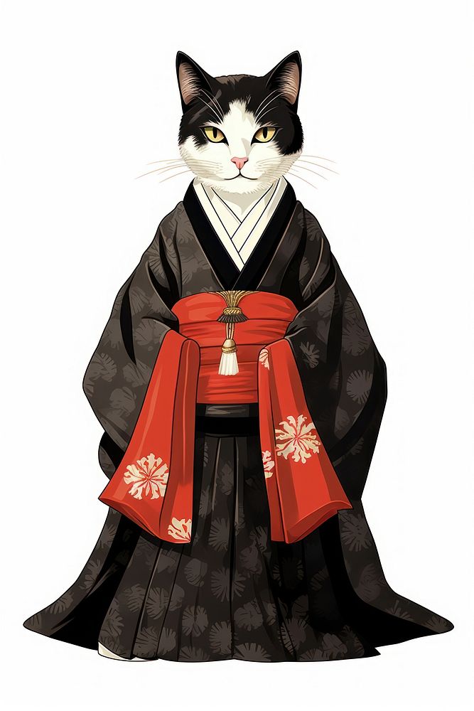 Kimono female robe white background. AI generated Image by rawpixel.