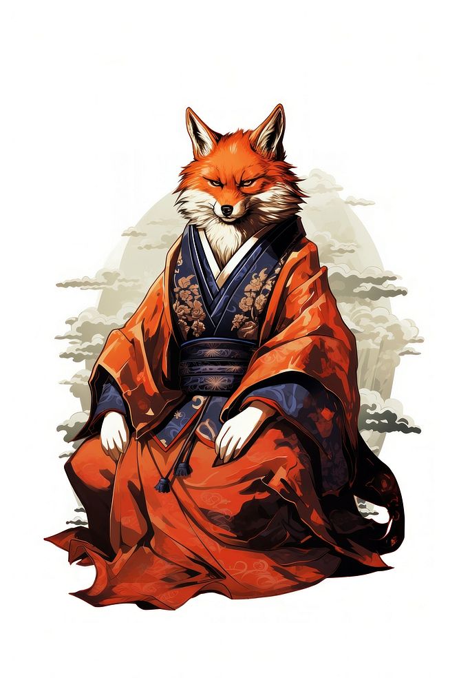 Edo era shogun fox representation relaxation creativity. AI generated Image by rawpixel.