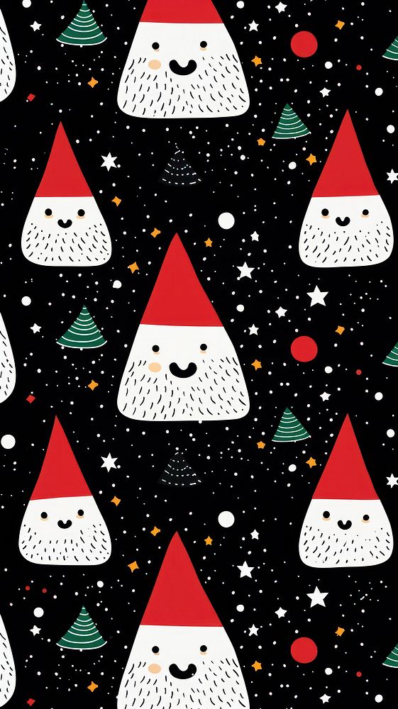 Santa pattern christmas backgrounds. AI generated Image by rawpixel.