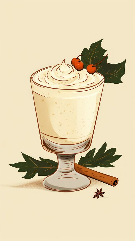 Eggnog dessert drink cream. AI generated Image by rawpixel.