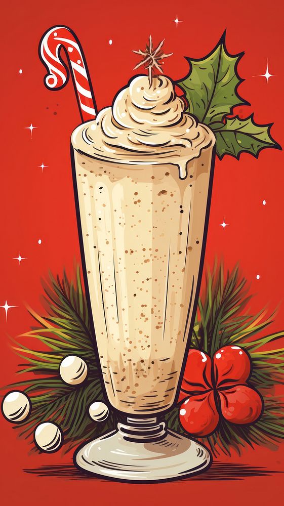 Eggnog milkshake dessert drink. AI generated Image by rawpixel.
