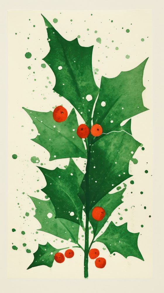 Green christmas holly plant leaf tree. AI generated Image by rawpixel.
