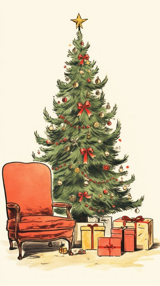 Christmas tree furniture cartoon