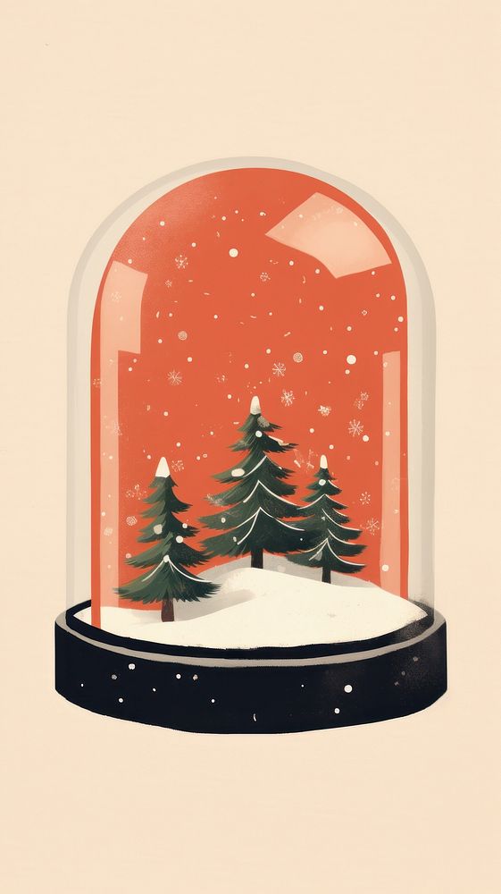 Christmas snow globe winter plant tree. AI generated Image by rawpixel.
