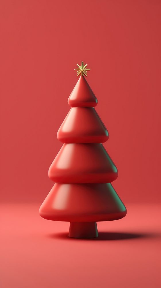 Christmas tree red red background celebration. AI generated Image by rawpixel.