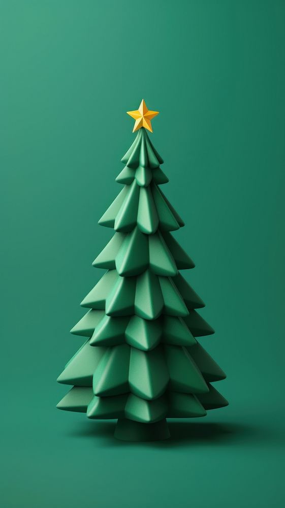 Christmas tree origami green anticipation. AI generated Image by rawpixel.