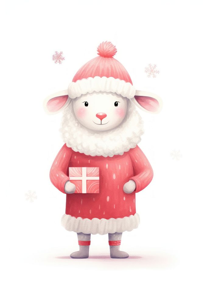 Sheep wear santa hat snowman winter white. AI generated Image by rawpixel.