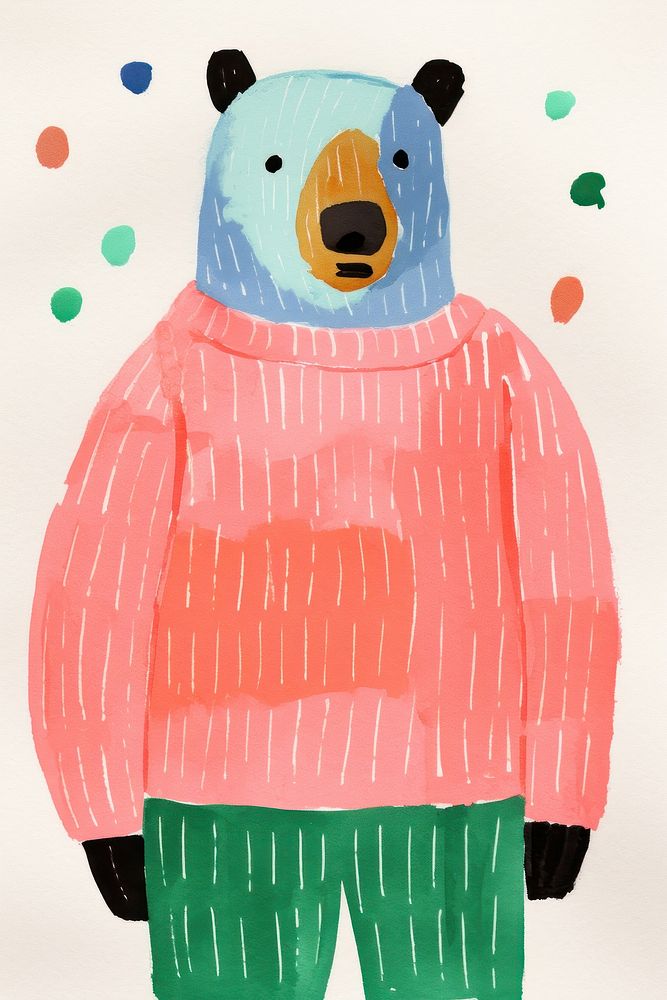 Bear art anthropomorphic representation. AI generated Image by rawpixel.