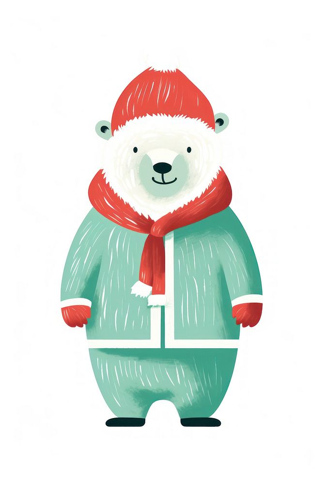 Polar bear wear santa costume representation celebration creativity. AI generated Image by rawpixel.