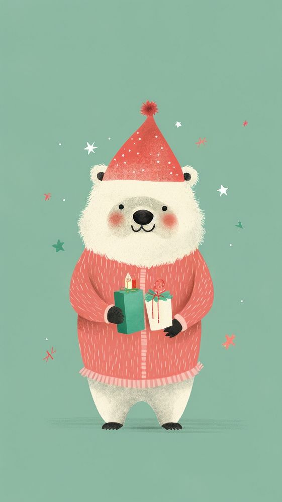 A happy tanuki celebrating christmas winter cute representation. AI generated Image by rawpixel.