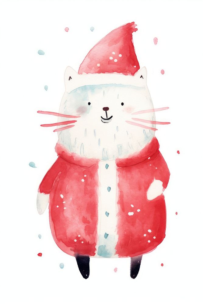 Cat wear santa costume snowman winter cute. AI generated Image by rawpixel.