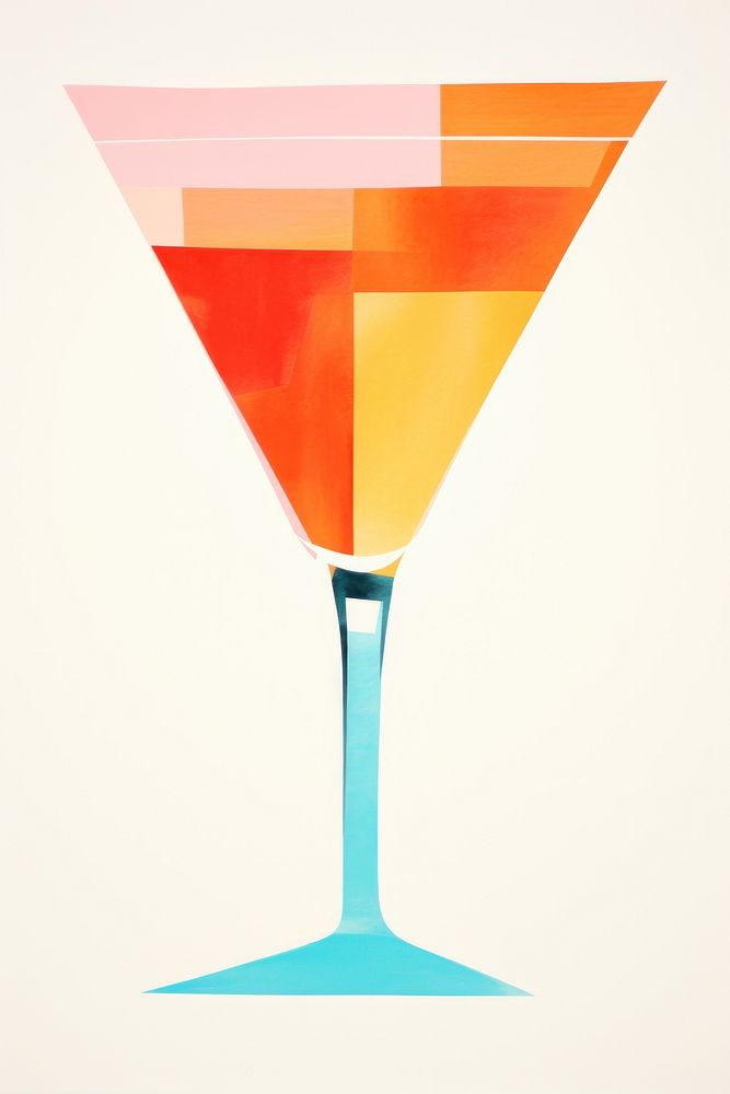 Cocktail glass martini drink white background. AI generated Image by rawpixel.