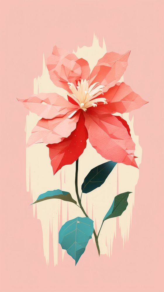 Christmas Panna poinsettia art painting flower. AI generated Image by rawpixel.