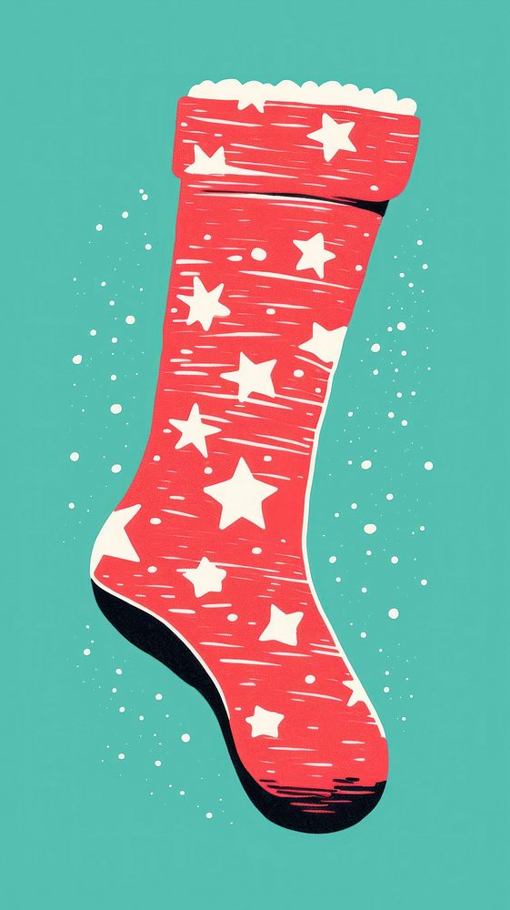 Christmas sock art decoration footwear. AI generated Image by rawpixel.