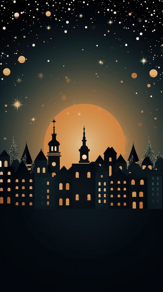 Christmas city architecture astronomy. AI generated Image by rawpixel.