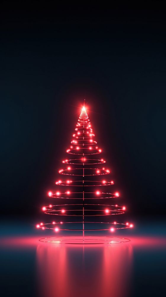Neon lighting christmas tree illuminated celebration decoration. AI generated Image by rawpixel.