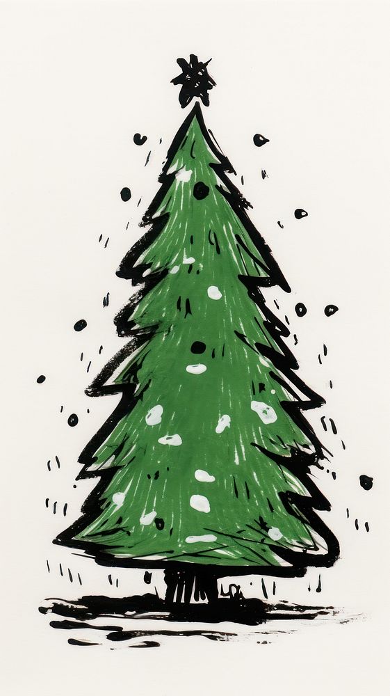 Christmas tree christmas cartoon plant. AI generated Image by rawpixel.