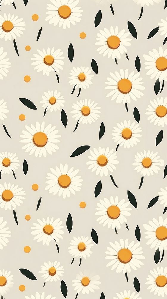 Daisy pattern backgrounds wallpaper. AI generated Image by rawpixel.