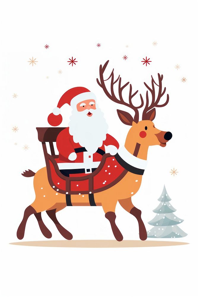 Christmas mammal deer santa claus. AI generated Image by rawpixel.