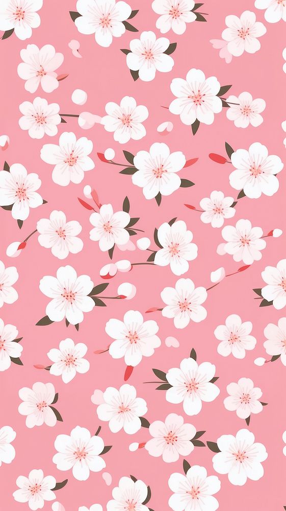 Sakura pattern backgrounds wallpaper. AI generated Image by rawpixel.