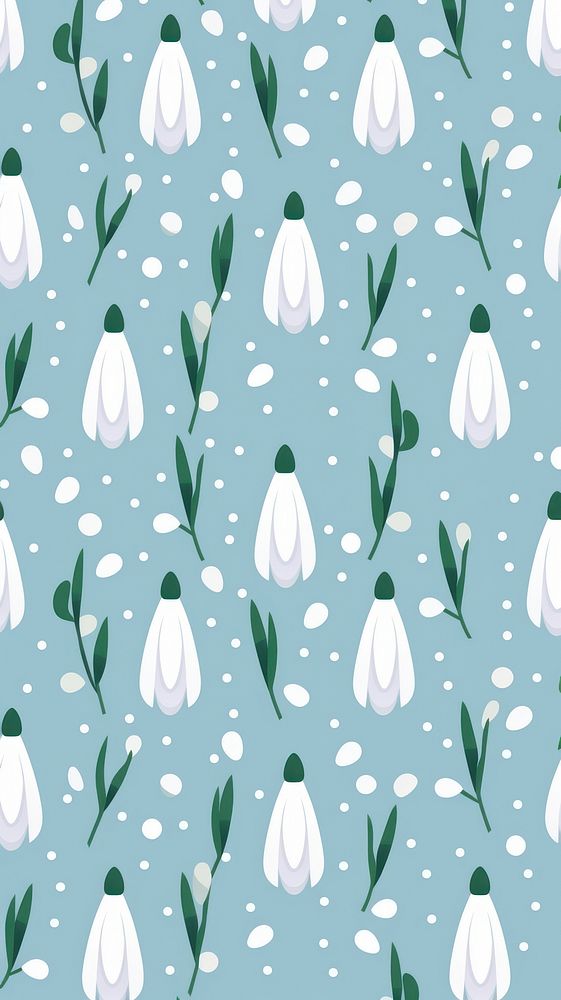 Snowdrop pattern backgrounds freshness. AI generated Image by rawpixel.
