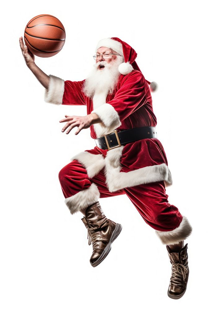 Santa Claus playing basketball footwear sports adult. AI generated Image by rawpixel.